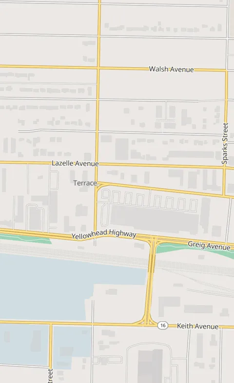 Standard map style of Terrace, BC